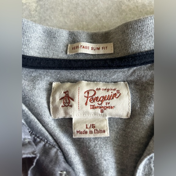 Men’s Penguin Grey Polo Size Large - Picture 2 of 2